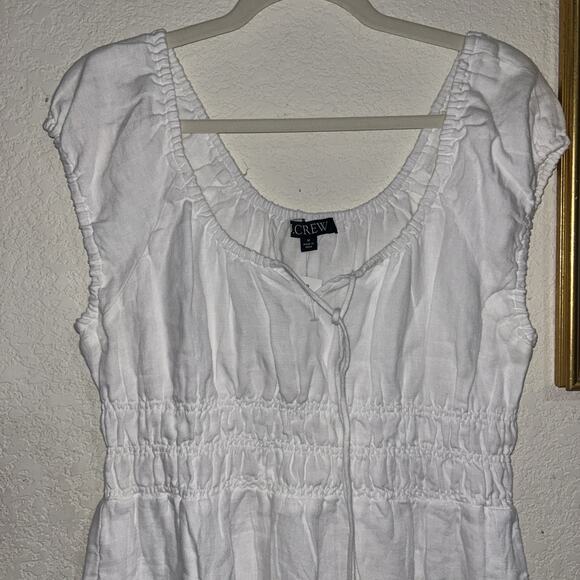 J.Crew cap-sleeve midi dress in linen Size Medium NWT - Picture 3 of 6